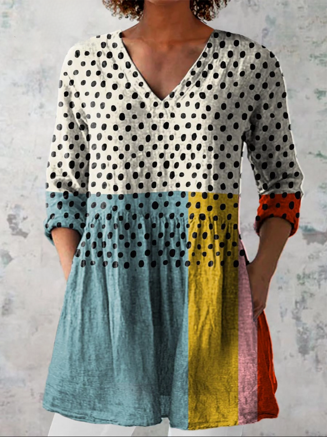 Sophia | Long Blouse with V-Neck