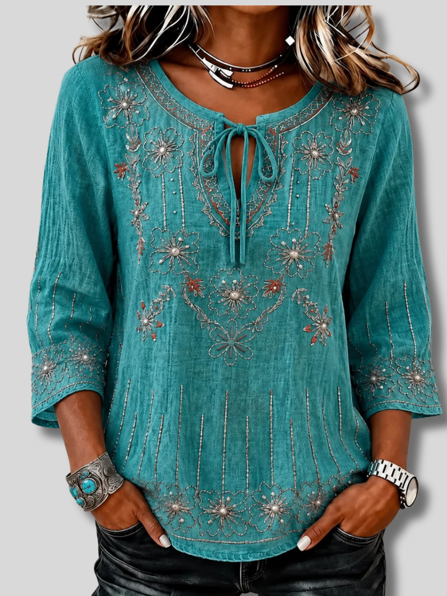 Isla Mae™ | Casual Everyday Embroidered Blouse
