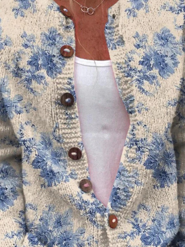 Daysie | Blue Blossom Knit Cardigan