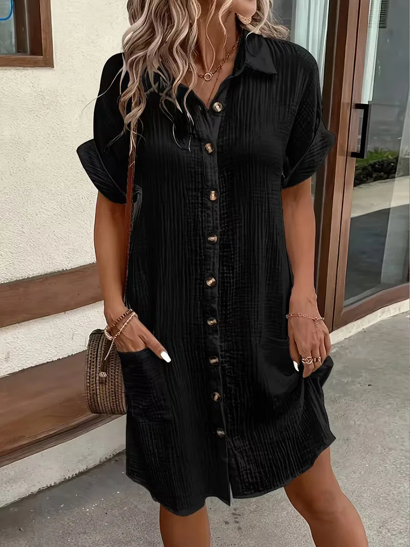 Shirt Dress with Short Sleeves