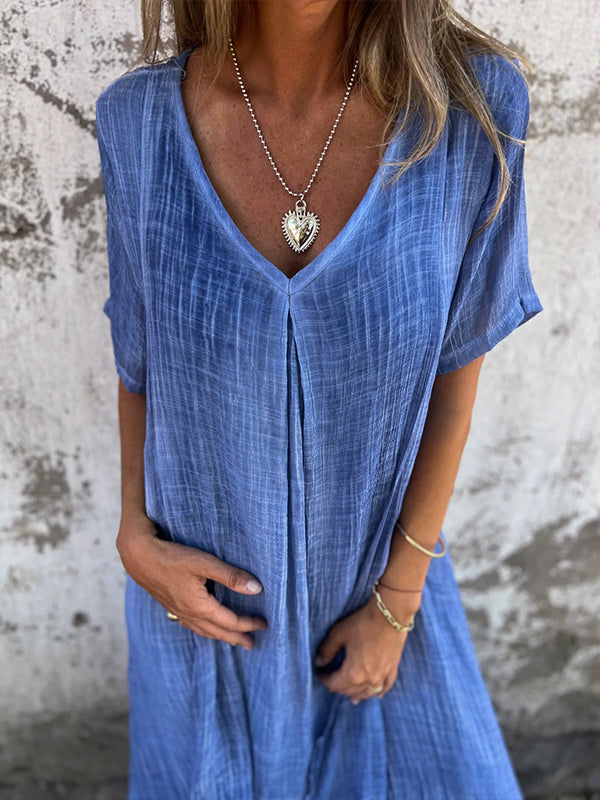 Violet™ - Loose-Fit V-Neck Dress