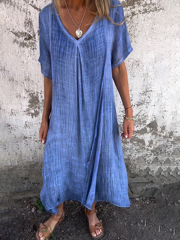 Violet™ - Loose-Fit V-Neck Dress