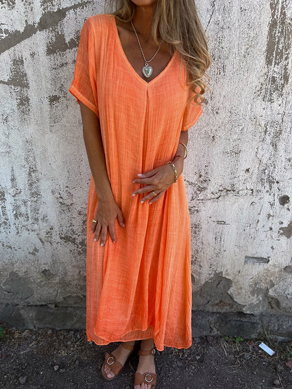 Violet™ - Loose-Fit V-Neck Dress
