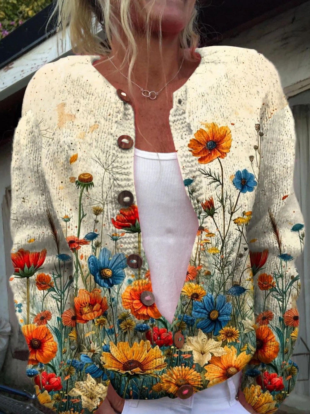 Tansy | Bold Meadow Flower Cardigan