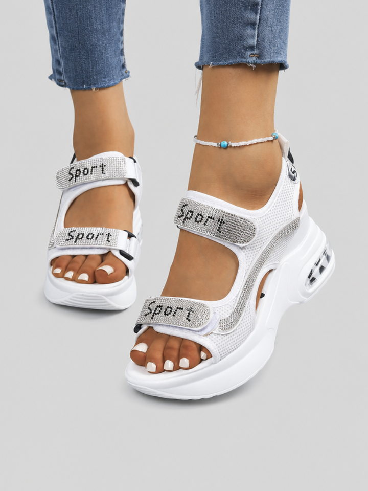 Riane - Orthopedic Platform Sandals with Crystal Details