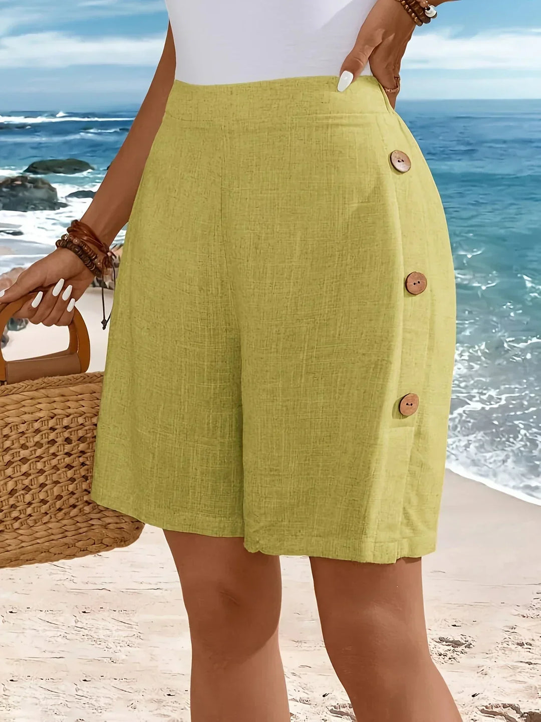 Whitney | Cotton Shorts with Buttons