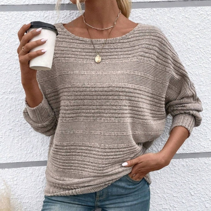 Marnie | Striped Batwing Knit Top