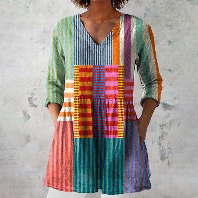 Yasmina | Long Blouse with V-Neck
