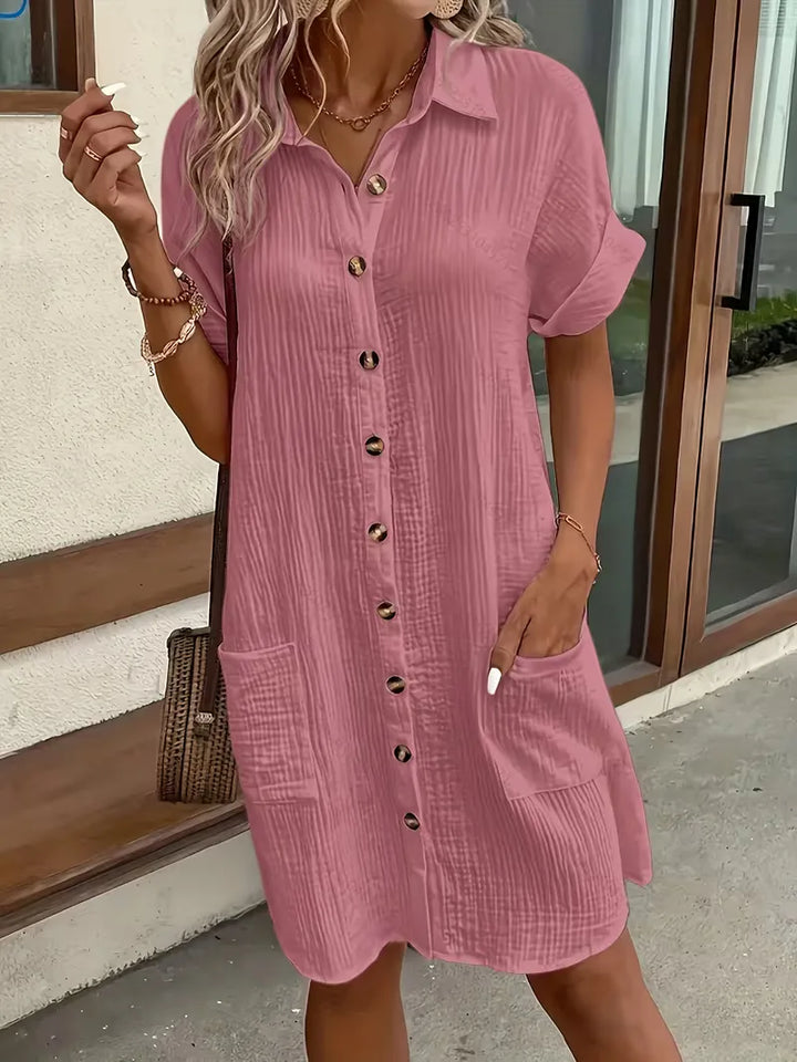 Shirt Dress with Short Sleeves