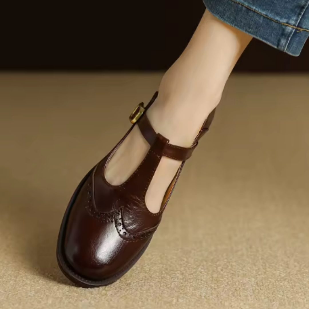 Kate | Brogue Mary Jane Low Heels