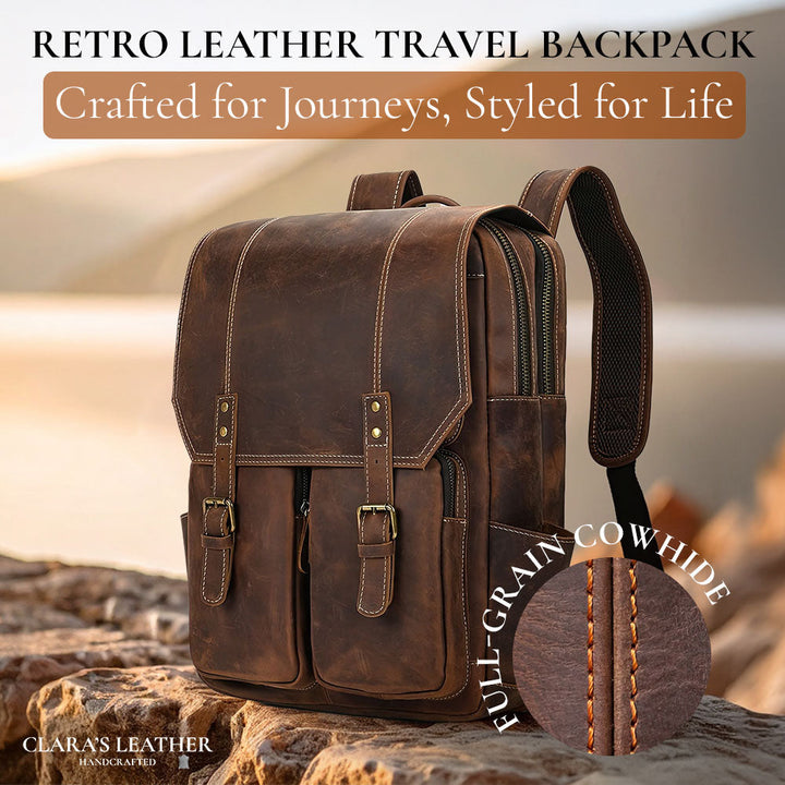 Robert - Vintage Leather Travel Backpack