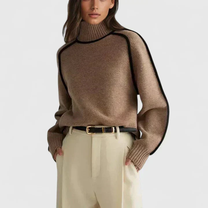 Catriona | Contrast Trim Turtleneck
