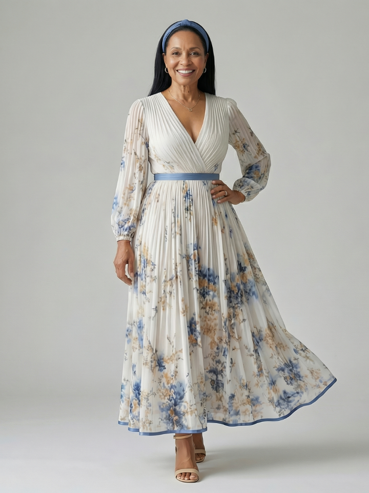 Rielle - Pleated Wrap Midi Dress