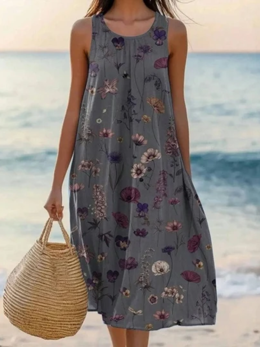 Audra™ | Relaxed Floral Beach Midi Dress