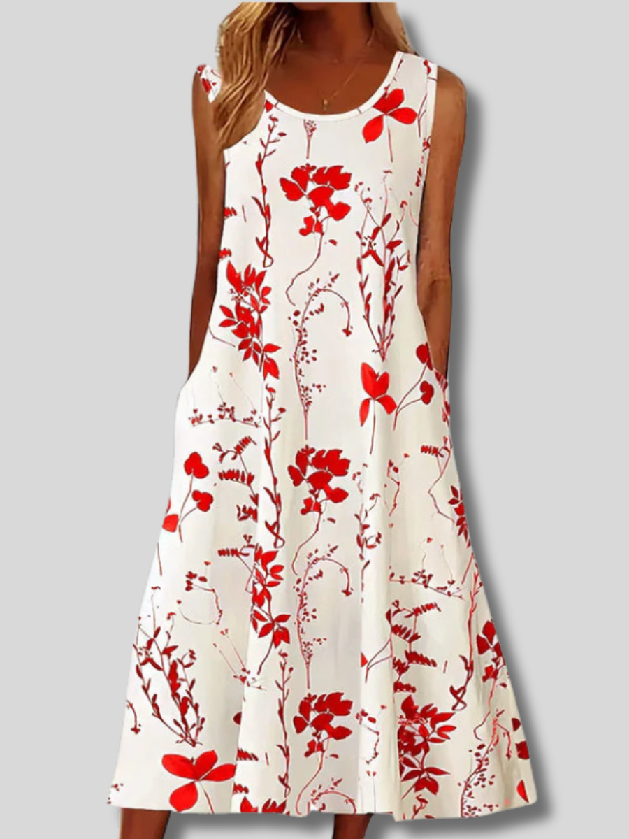 Carla™ | Sleeveless A-line Midi Dress
