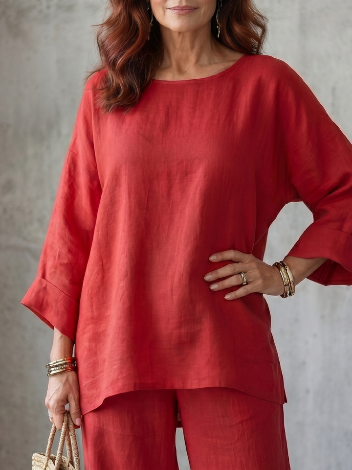 Prue - Oversized Tunic Wide Leg Pant Set