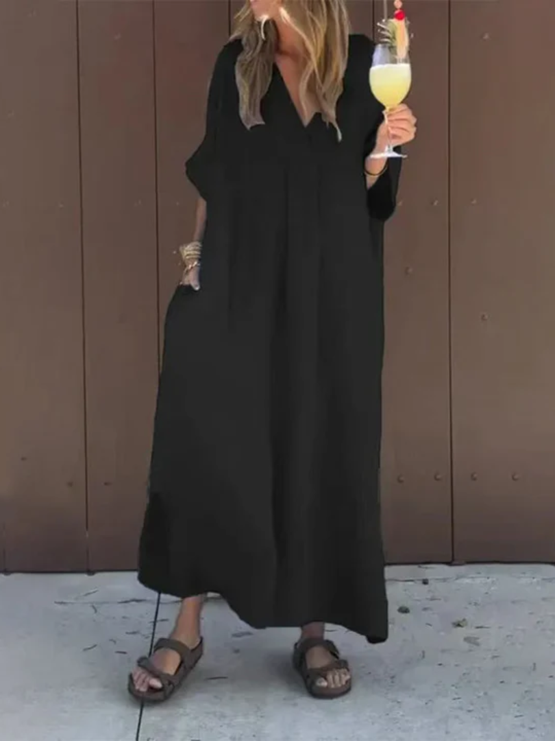 Cambria™ | Lightweight Cotton V-Neck Dress