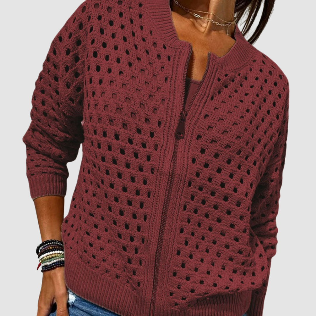Constance | Premium Knitted Cardigan Burgundy