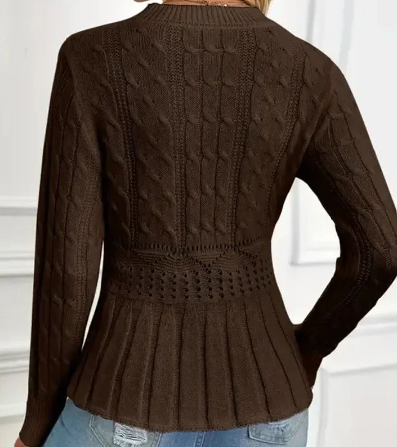 Gretchen | Cable Knit Peplum Sweater