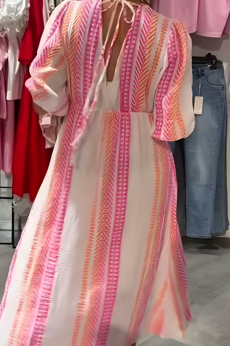 Fiora™ | Boho V-Neck Maxi Dress