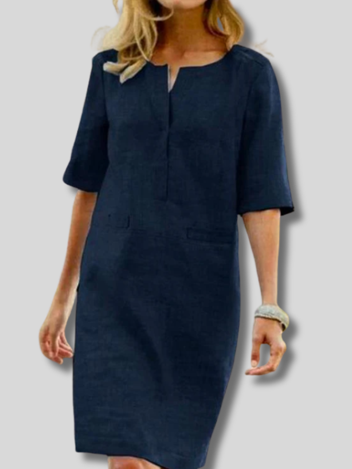 Karina™ - Linen-Cotton Shift Dress