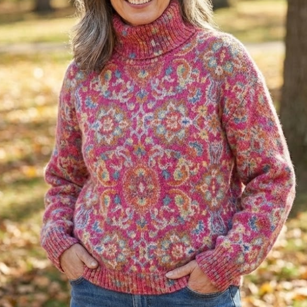 Ismay | Paisley Print Turtleneck Sweater