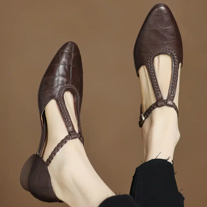Katharina | Braided T-Strap Shoes