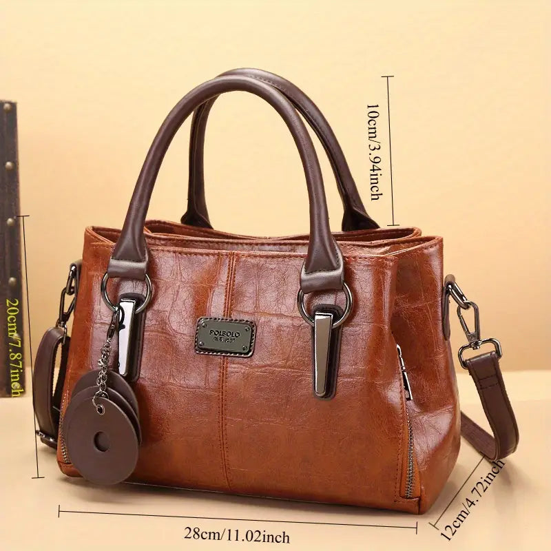 Chic Vintage Genuine Leather Boston Bag