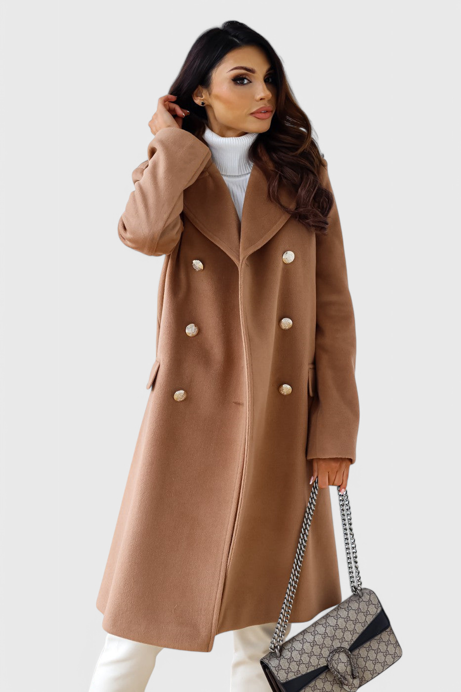 Fitted Double-Breasted Wool Coat by Yara