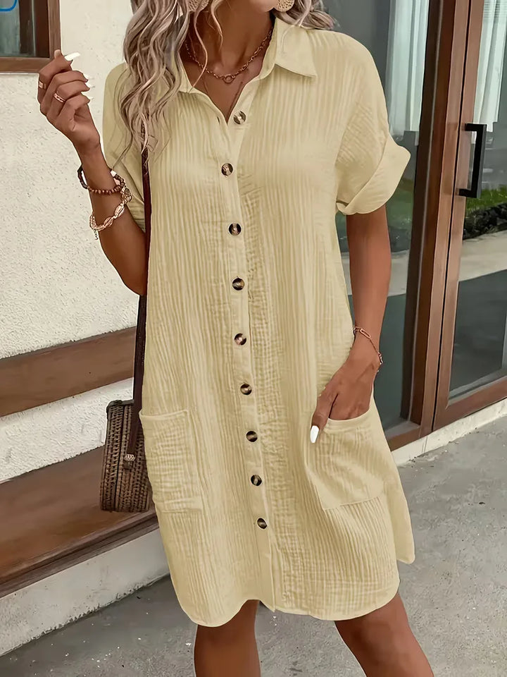 Shirt Dress with Short Sleeves