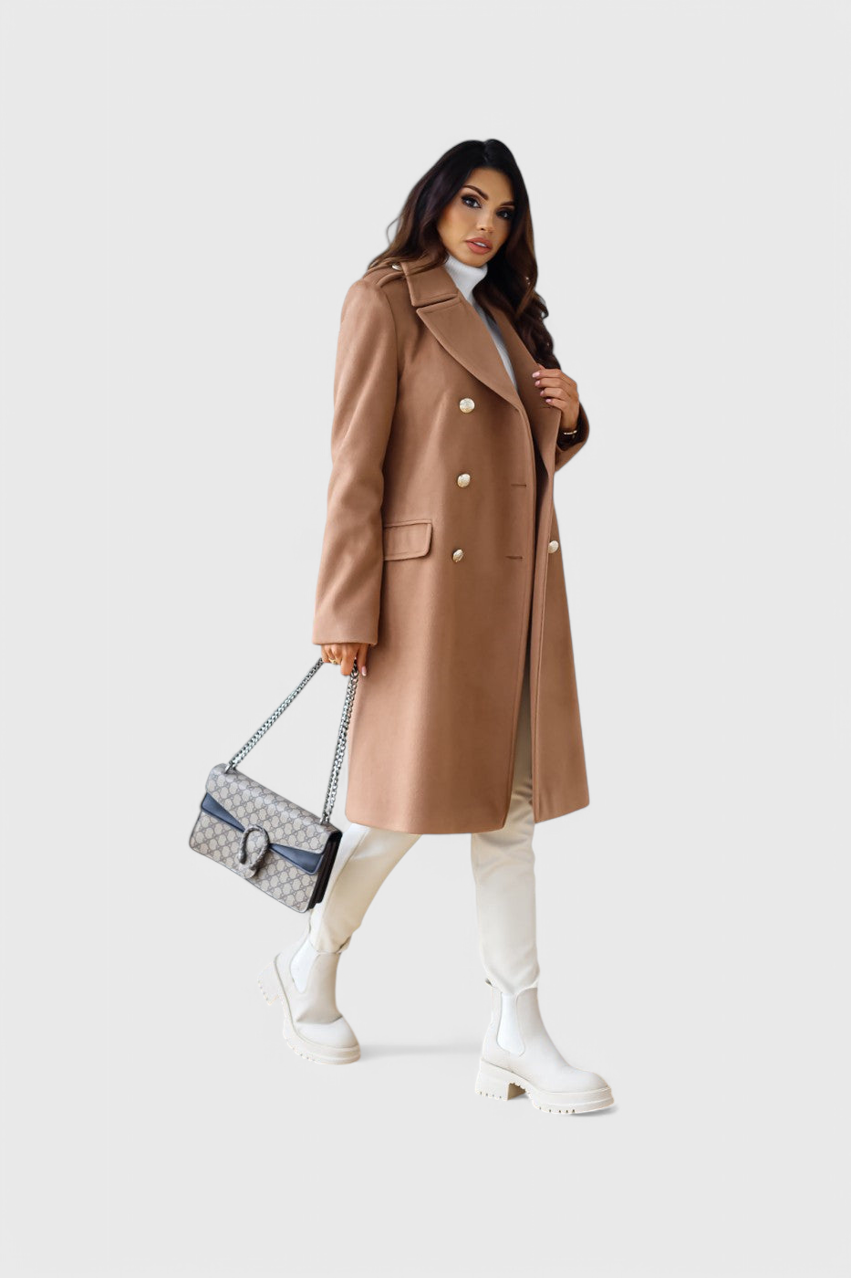Fitted Double-Breasted Wool Coat by Yara