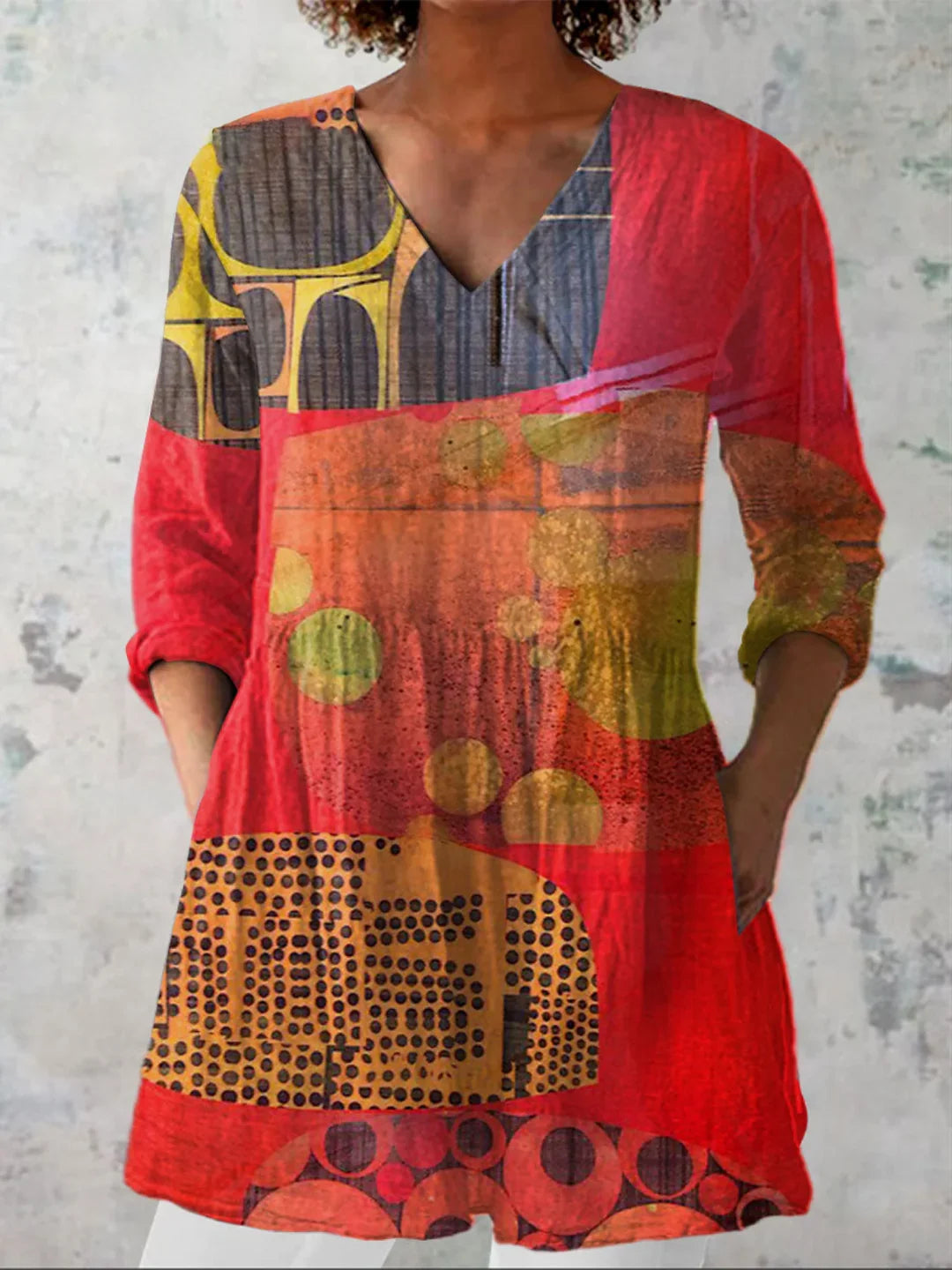 Sophia | Long Blouse with V-Neck