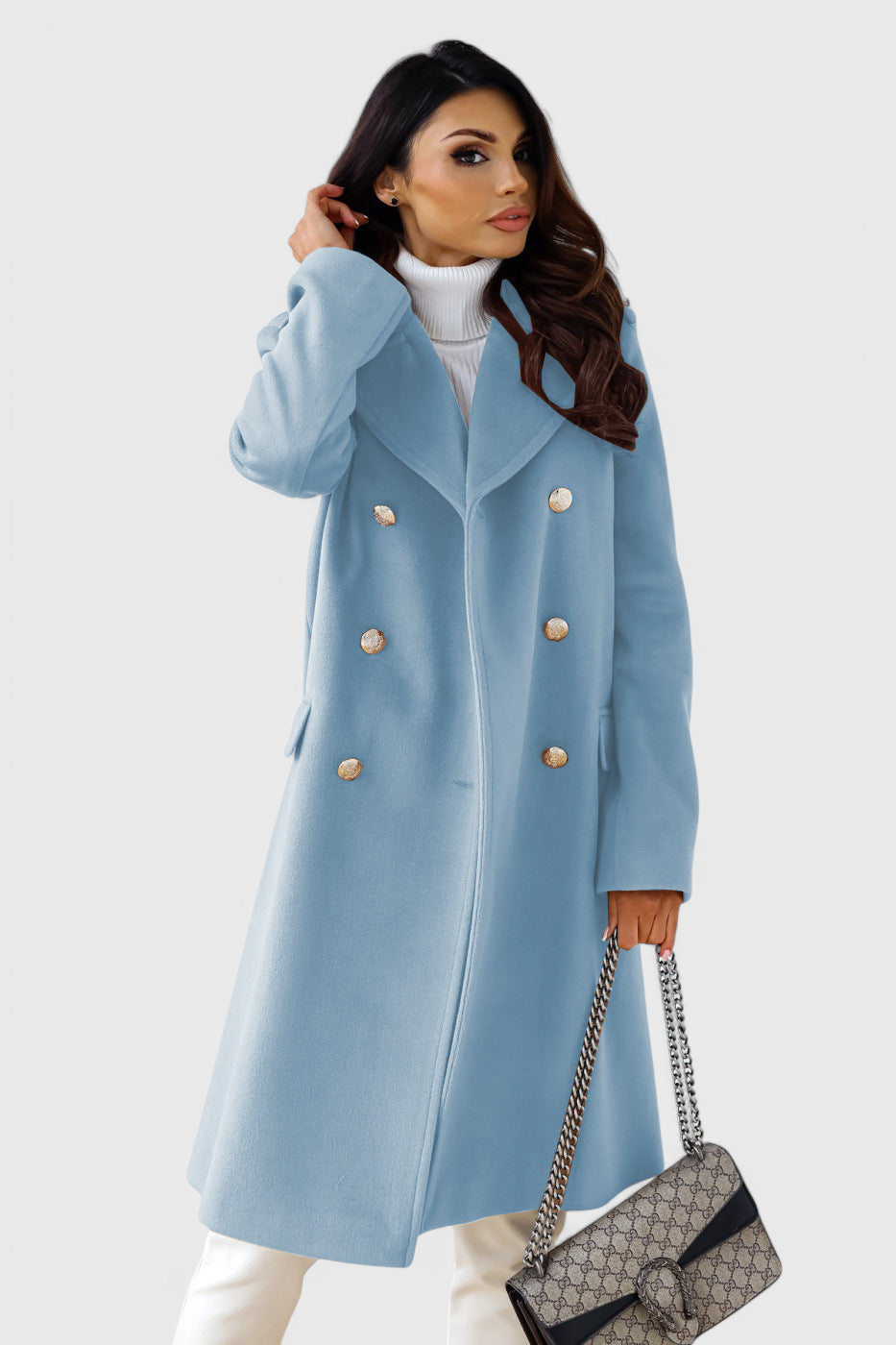 Fitted Double-Breasted Wool Coat by Yara