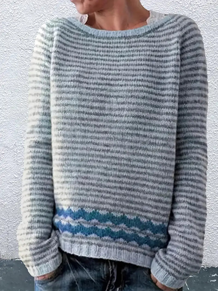 Jacinta | Striped Fair Isle Hem Sweater