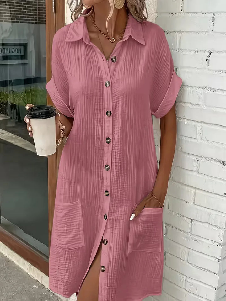 Shirt Dress with Short Sleeves