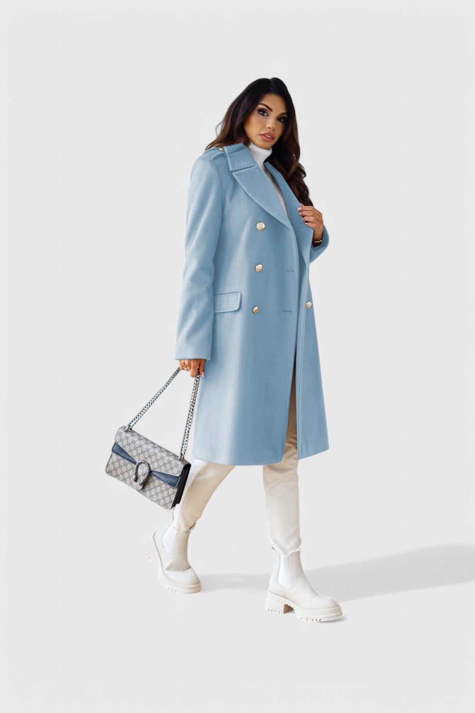 Fitted Double-Breasted Wool Coat by Yara