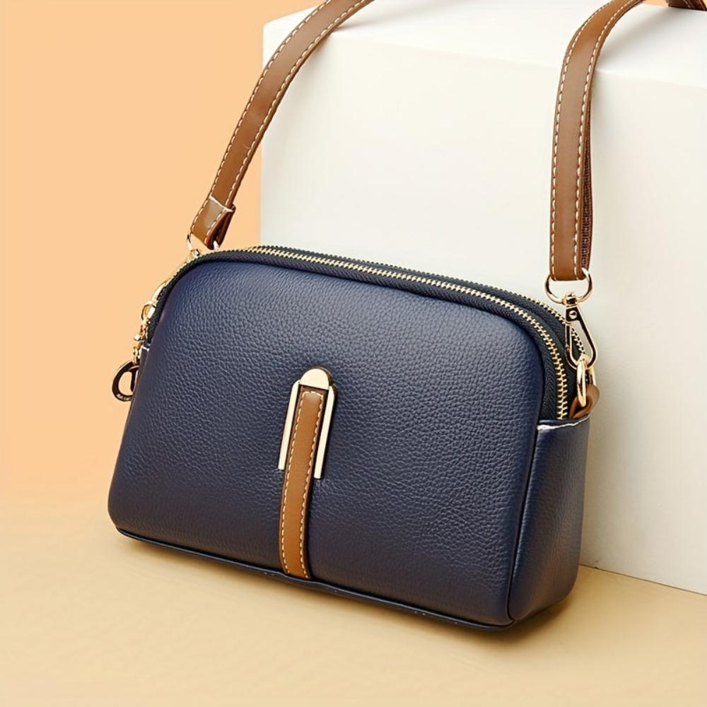 Litchi-Embossed Mila Crossbody Bag