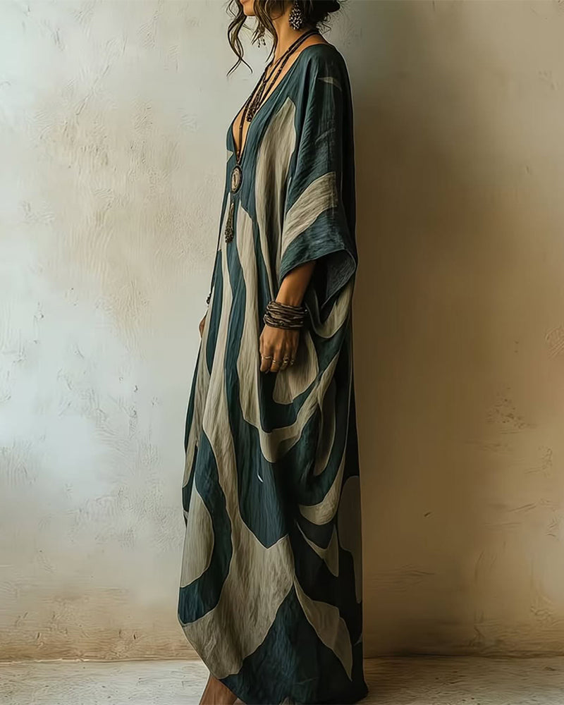 Allegra™ | Relaxed Abstract Print Maxi Dress