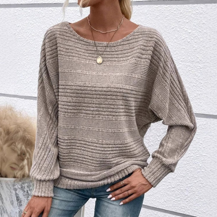 Marnie | Striped Batwing Knit Top