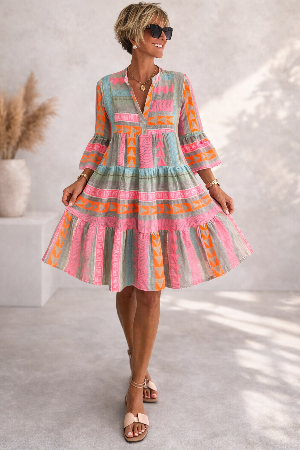 Nora | Vibrant Midi Dress Breezy Comfort Weekend Style
