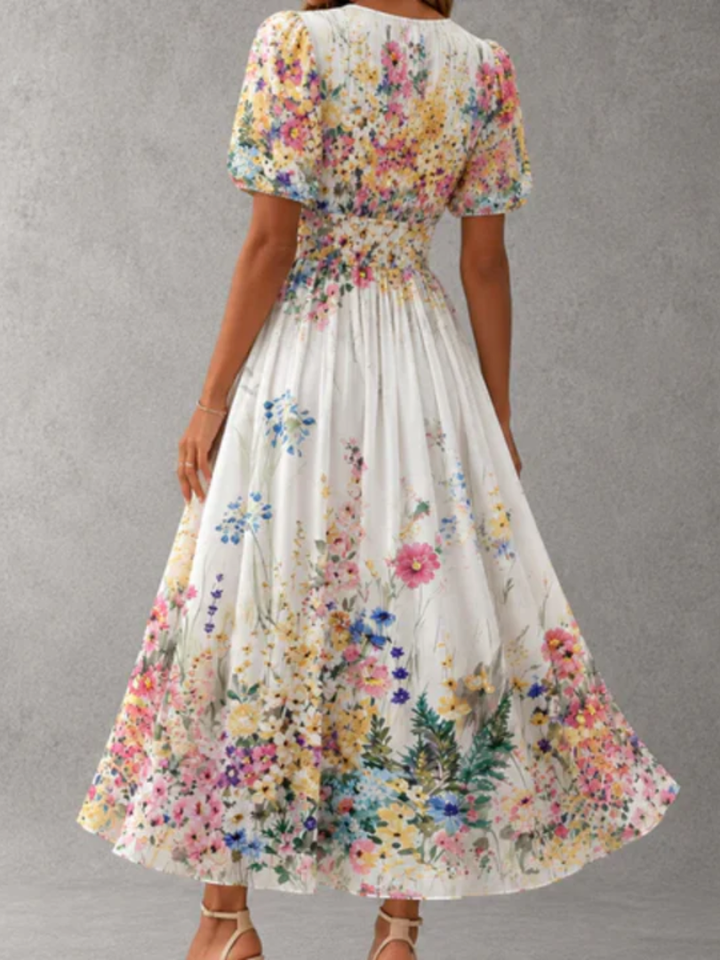 Rosalinda™ | Short Sleeve Floral Maxi Dress