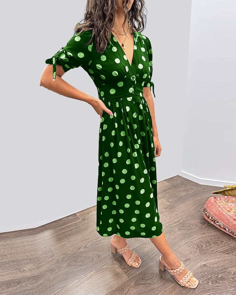 Victoire™ | Elegant Polka Dot Dress
