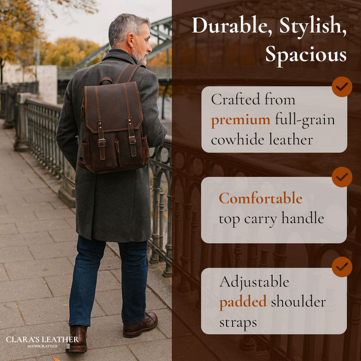 Robert - Vintage Leather Travel Backpack