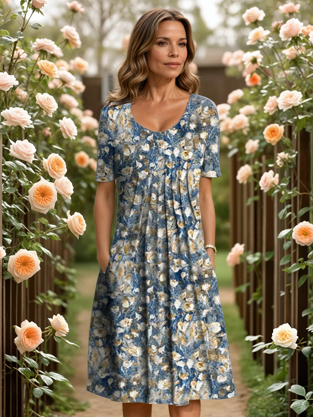 Georgina dress - Light blue floral