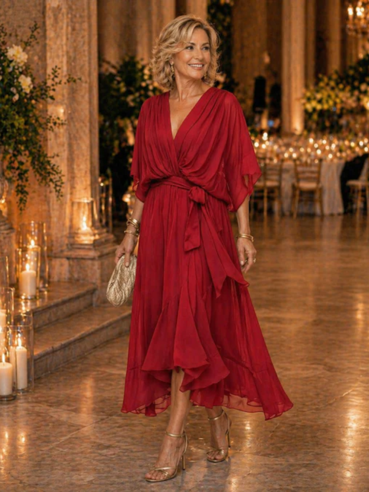 Monica™ | Elegant V-Neck Dress