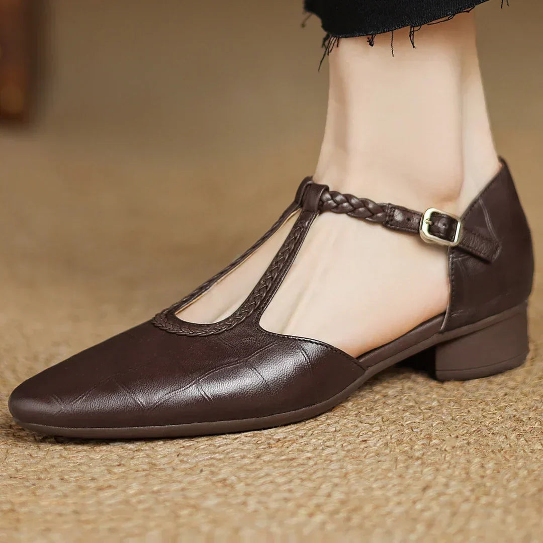 Katharina | Braided T-Strap Shoes