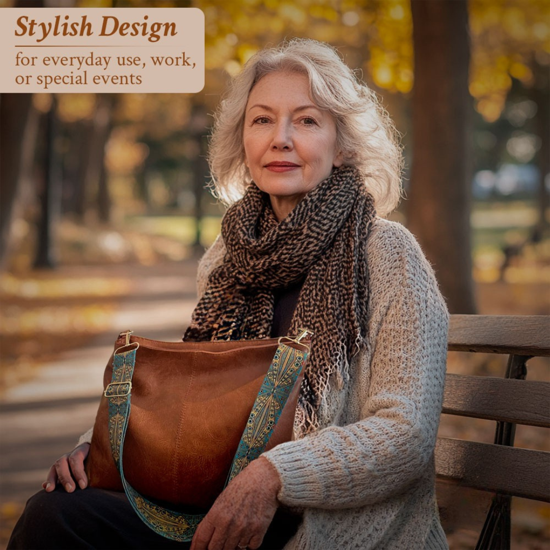Chelsey's Retro Elegance | Leather Shoulder Bag