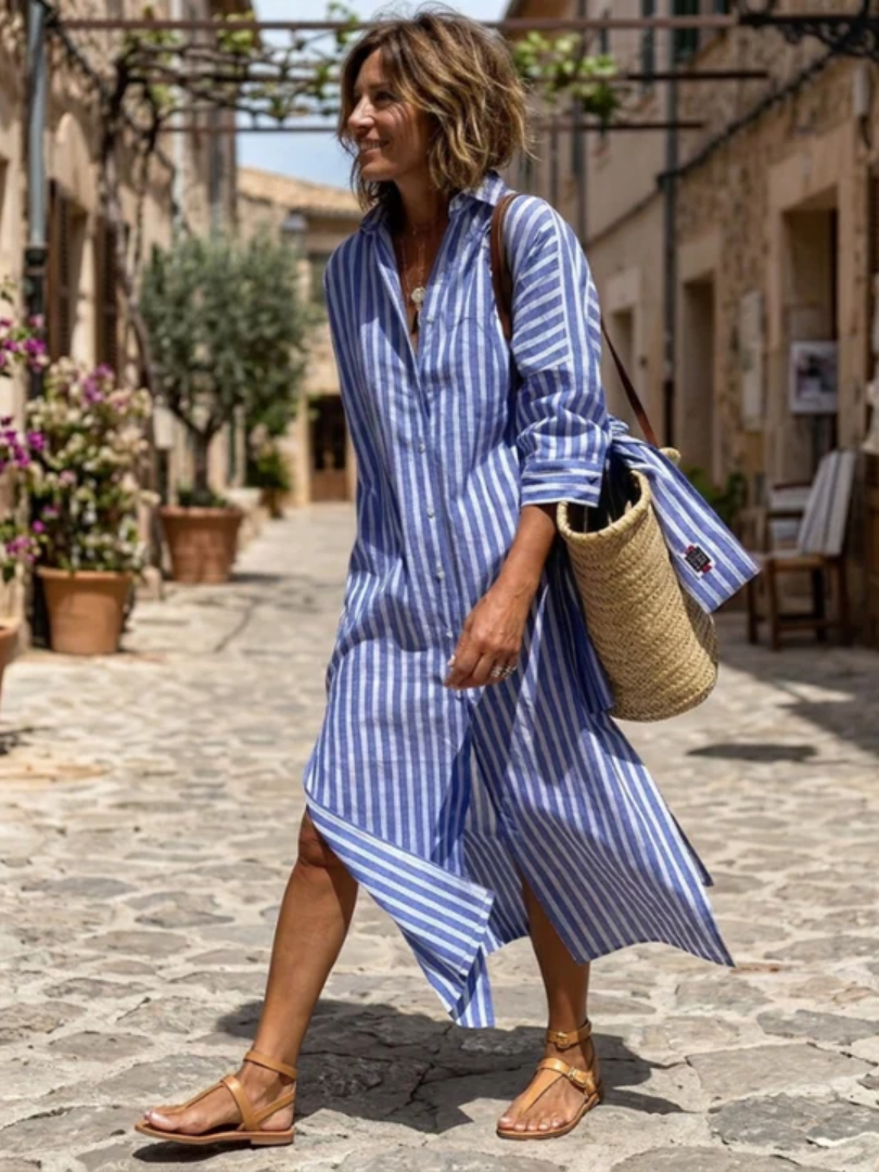Azra™ | Elegant Striped Summer Dress