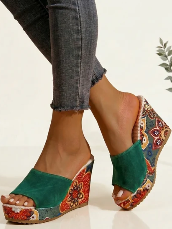 Addie™ | Stylish Bohemian Printed Wedge Sandals