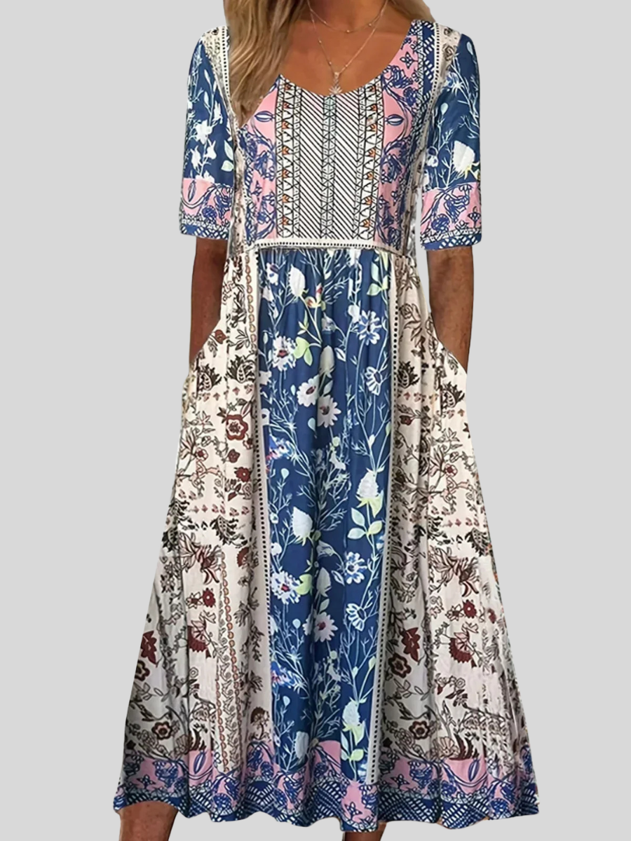 Nora™ | Short Sleeve Loose Fit Midi